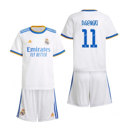 Camisola Real Madrid Marco Asensio 11 Criança Equipamento Primeiro 2021-2022 Manga Curta
